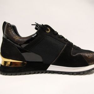 ** SOLD ** Louis Vuitton Black and Gold Run Away Sneakers